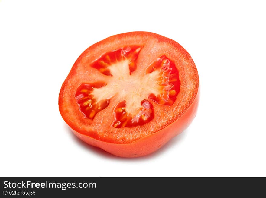 Slice ripe tomatoes, macro.Special foto.Fokus in the center.