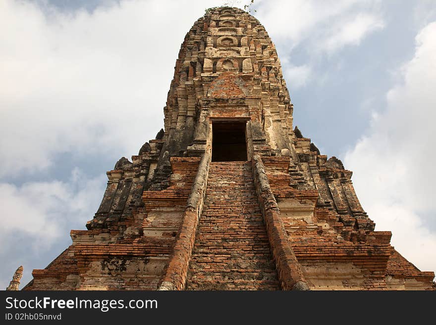 The main entrance to the ancient ruined Pagoda in Ayutthaya, Thailand. The main entrance to the ancient ruined Pagoda in Ayutthaya, Thailand.