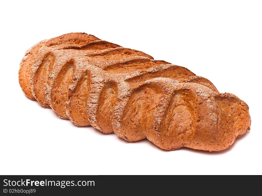 Bread on white background close