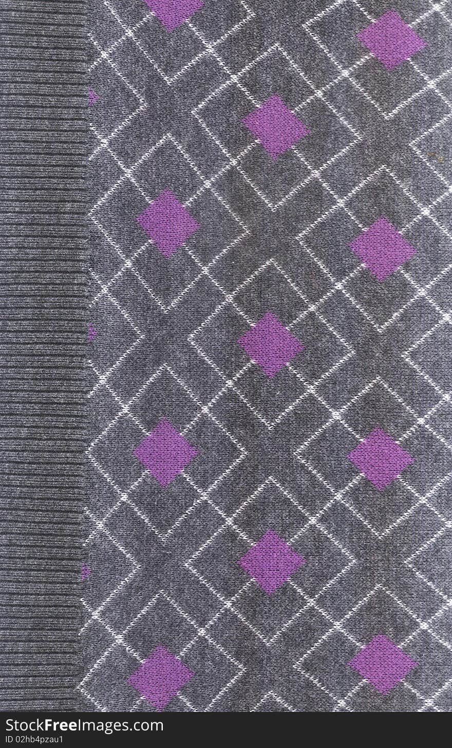 Pattern in  violet and white rhombus on grey background. Pattern in  violet and white rhombus on grey background