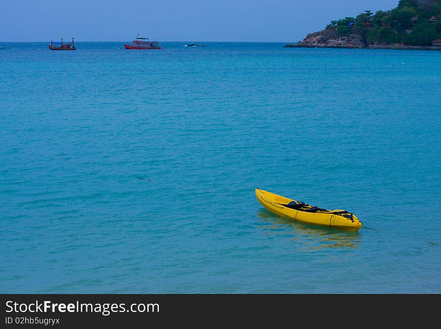 Boat on the beach of Koh Tao Island