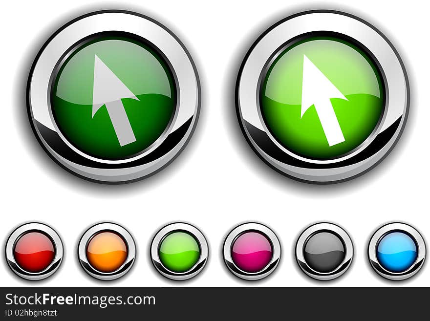 Cursor realistic buttons. Set of illustration. Cursor realistic buttons. Set of illustration.