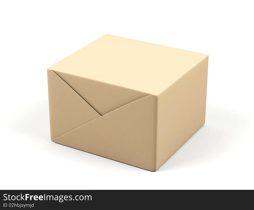 Cardboard box on a white background. Cardboard box on a white background.