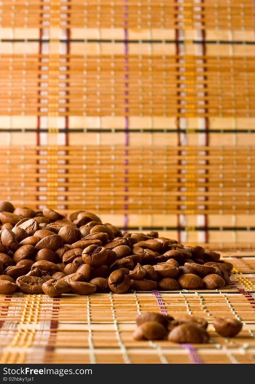 Coffee Beans, Lying On The Straw-mat