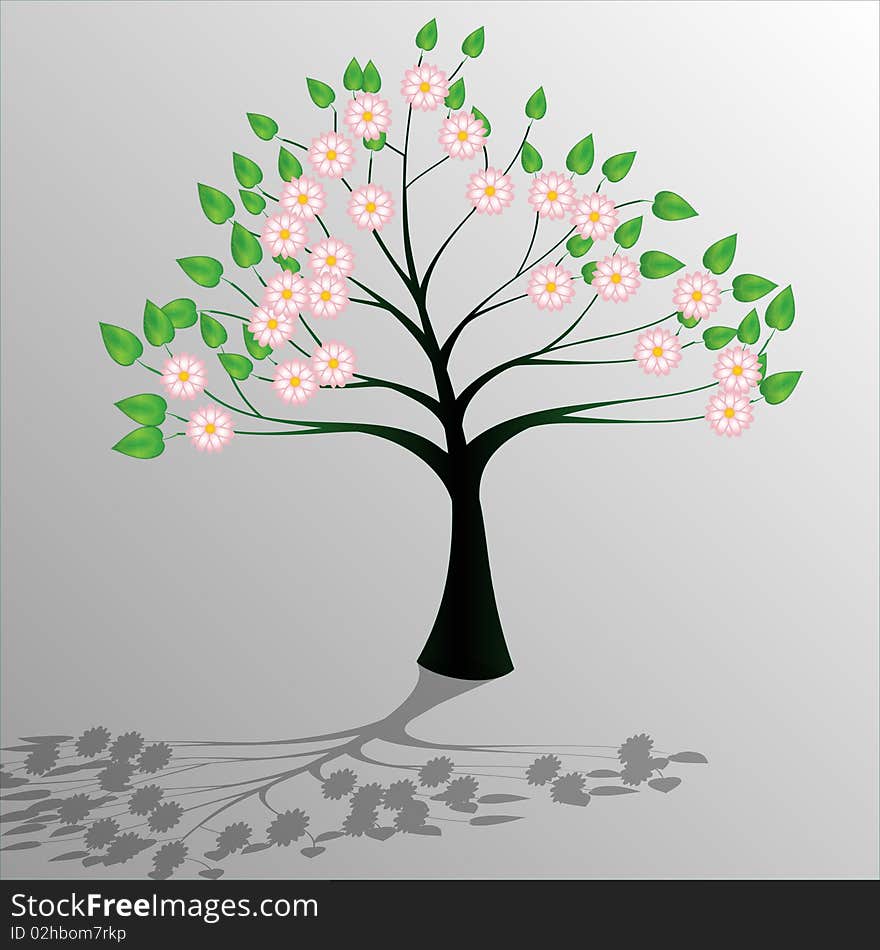 Illustration of floral tree as a symbol of ecology. Illustration of floral tree as a symbol of ecology.