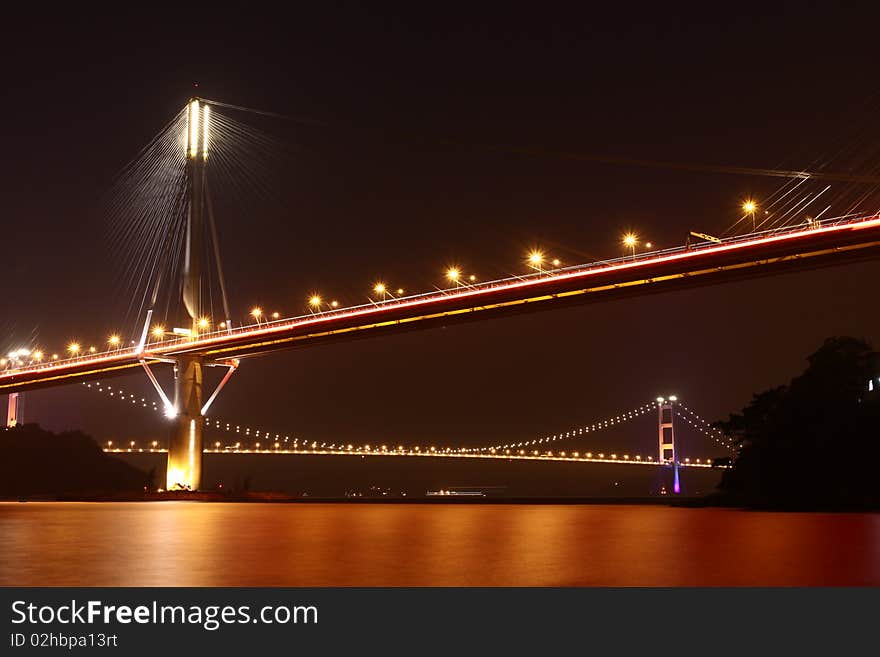 Hong Kong Bridge at night