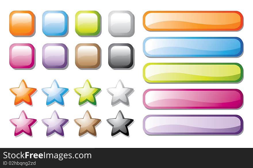 Vector buttons set for design