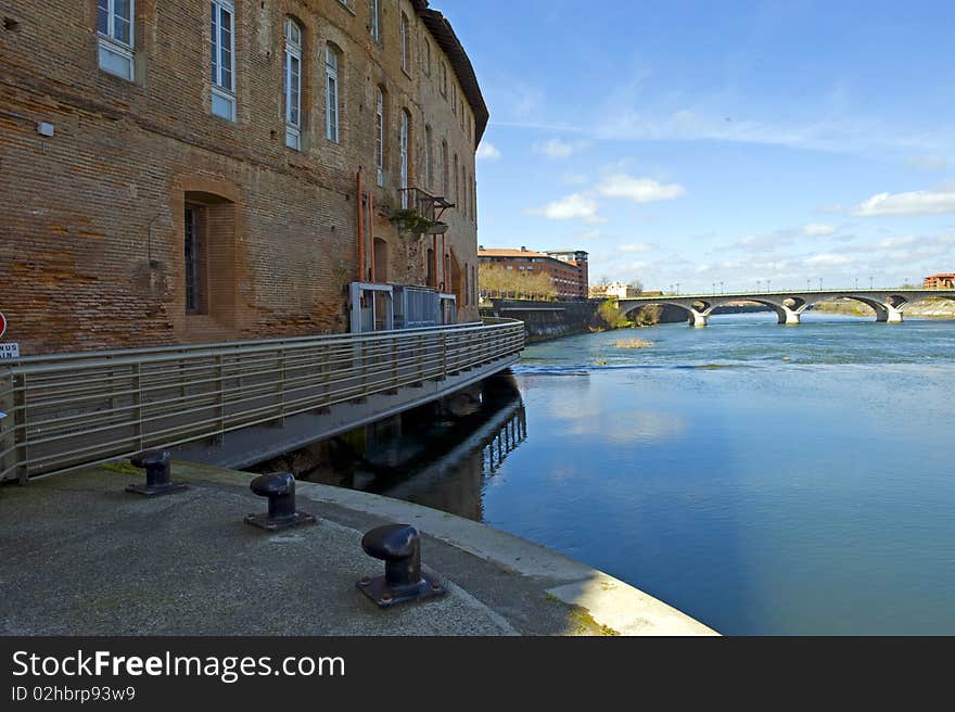 View at the river Garonne in the french city Toulouse. View at the river Garonne in the french city Toulouse