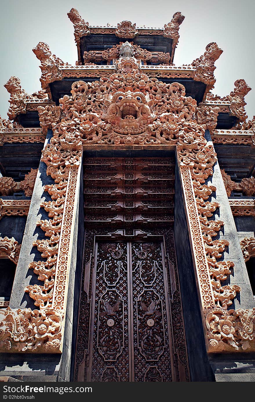 Door to a temple in Bali, Indonesia. Door to a temple in Bali, Indonesia