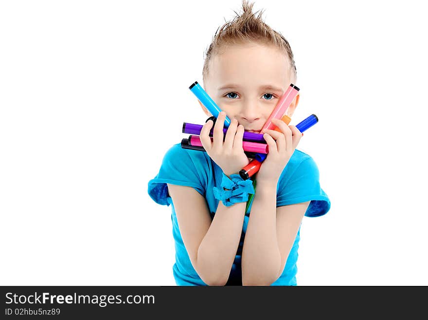 Boy With Felt-tip Pens