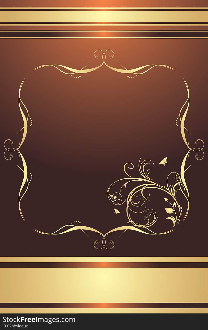 Decorative frame for design on the brown background. Illustration