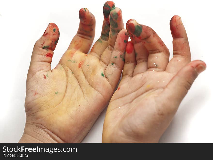 Colour on hands