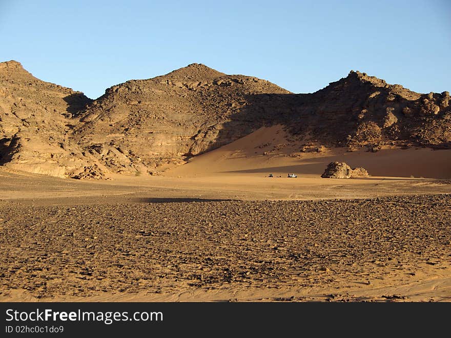 Landscape in the desert of Libya, in Africa. Landscape in the desert of Libya, in Africa