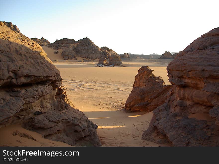 Landscape in the desert of Libya, in Africa. Landscape in the desert of Libya, in Africa