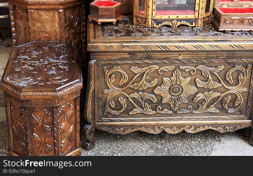 Seller of trunk in the bazaar. It's an Anatolian trunk. Seller of trunk in the bazaar. It's an Anatolian trunk.