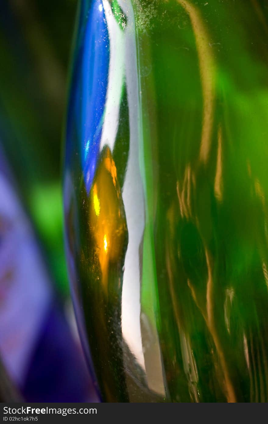 Abstract background multicolored glass bottles