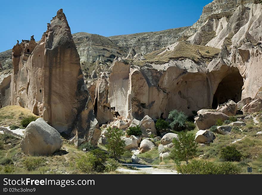 Landscape of cappadocia,  Turkey. Cappadocia is a region of exceptional natural wonders, in particular characterized by fairy chimneys and a unique historical and cultural heritage. Landscape of cappadocia,  Turkey. Cappadocia is a region of exceptional natural wonders, in particular characterized by fairy chimneys and a unique historical and cultural heritage.