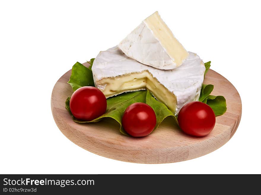 Round camembert cheese.