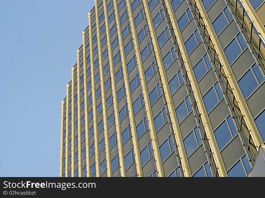 Wall of a modern skyscraper. Wall of a modern skyscraper