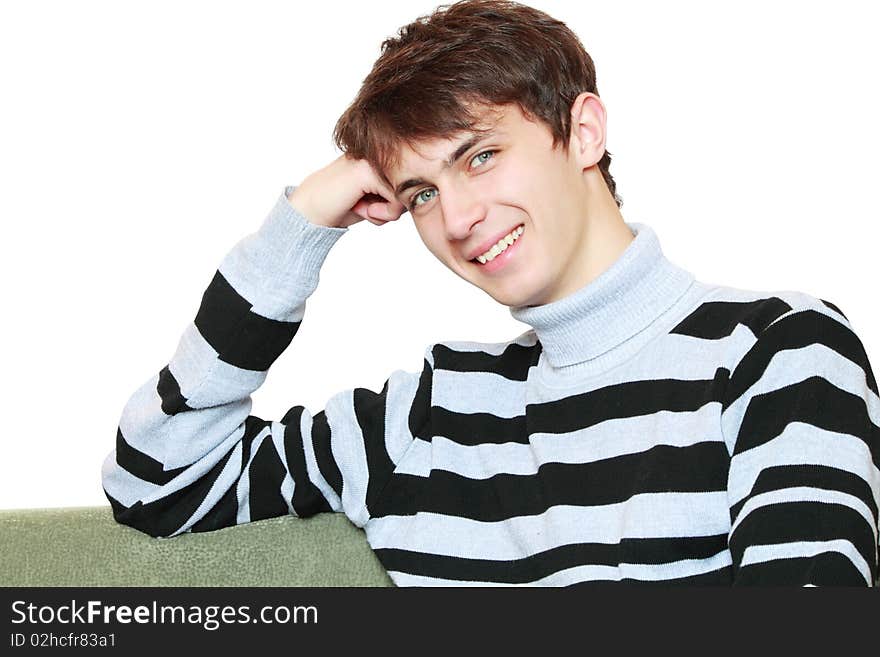 Portrait of young smiling person on white background. Portrait of young smiling person on white background.