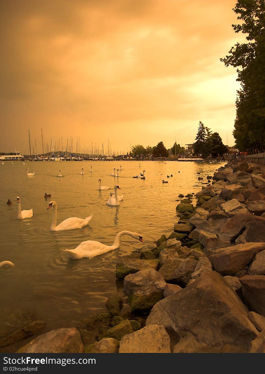 Storm over lake Balaton