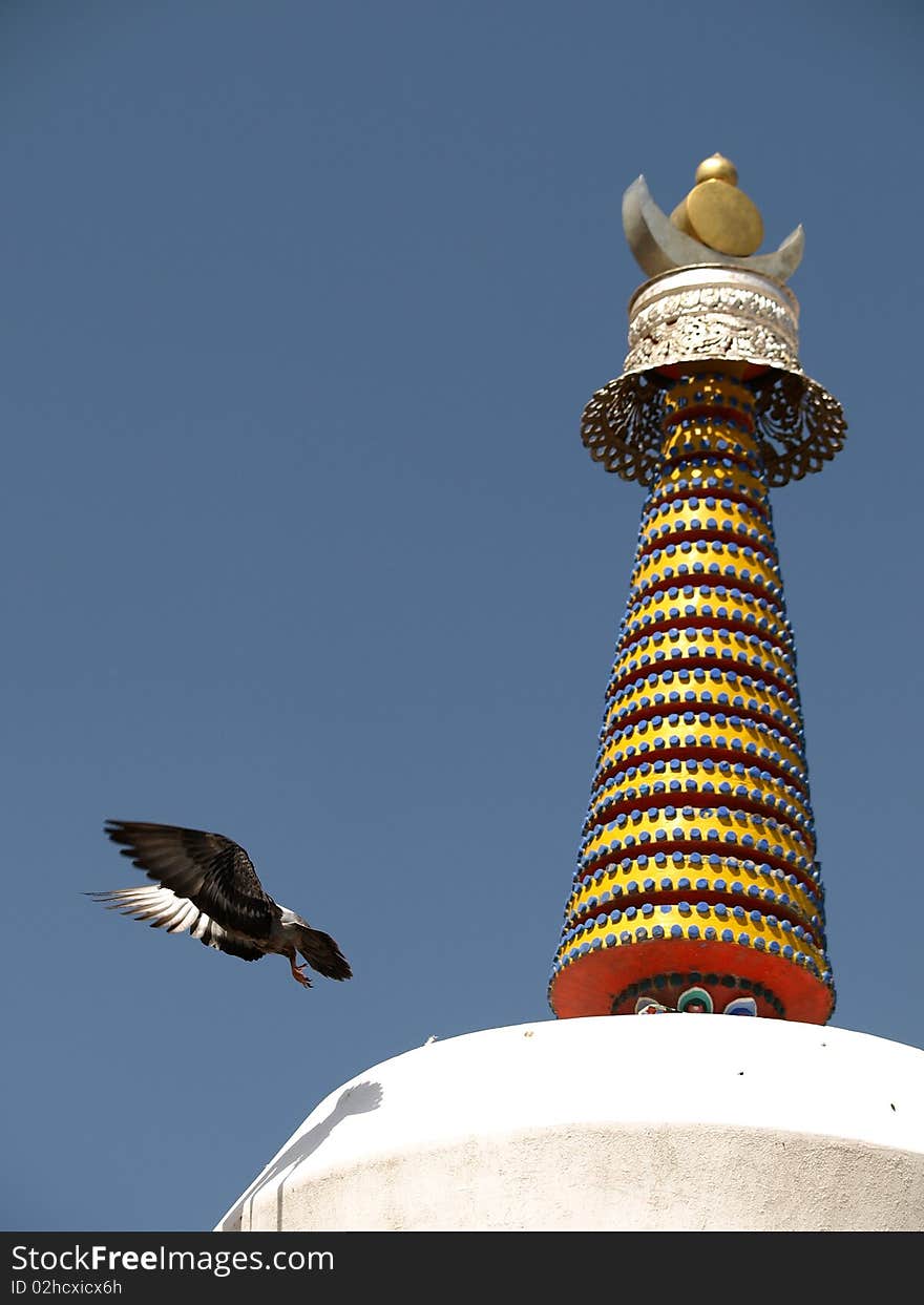 Tap the top of the Temple in Qinghai, China. Tap the top of the Temple in Qinghai, China