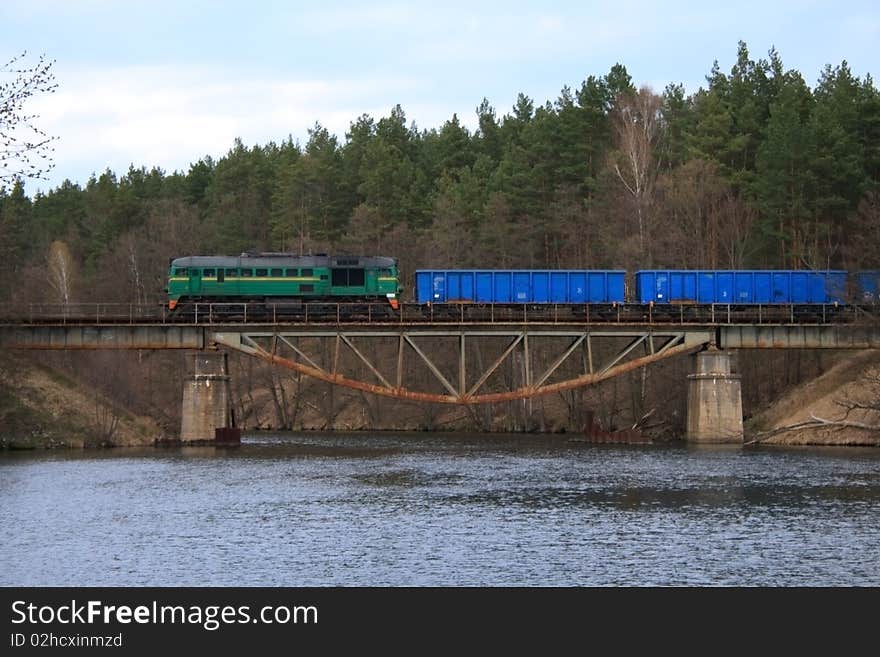 Freight diesel train