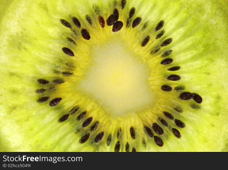 Slice of Kiwi Fruit, Chinese Gooseberry, close up. Slice of Kiwi Fruit, Chinese Gooseberry, close up