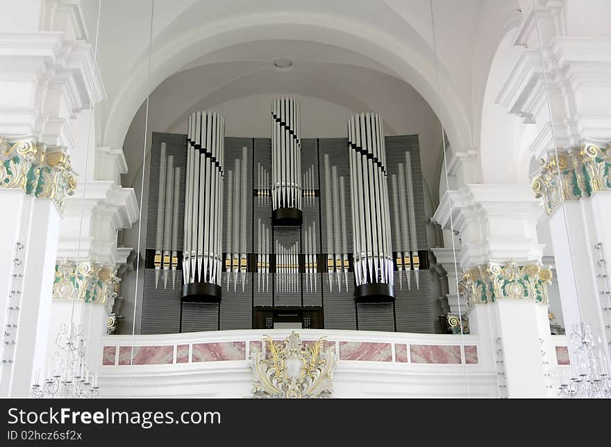 Indoor Christian Church With Lights