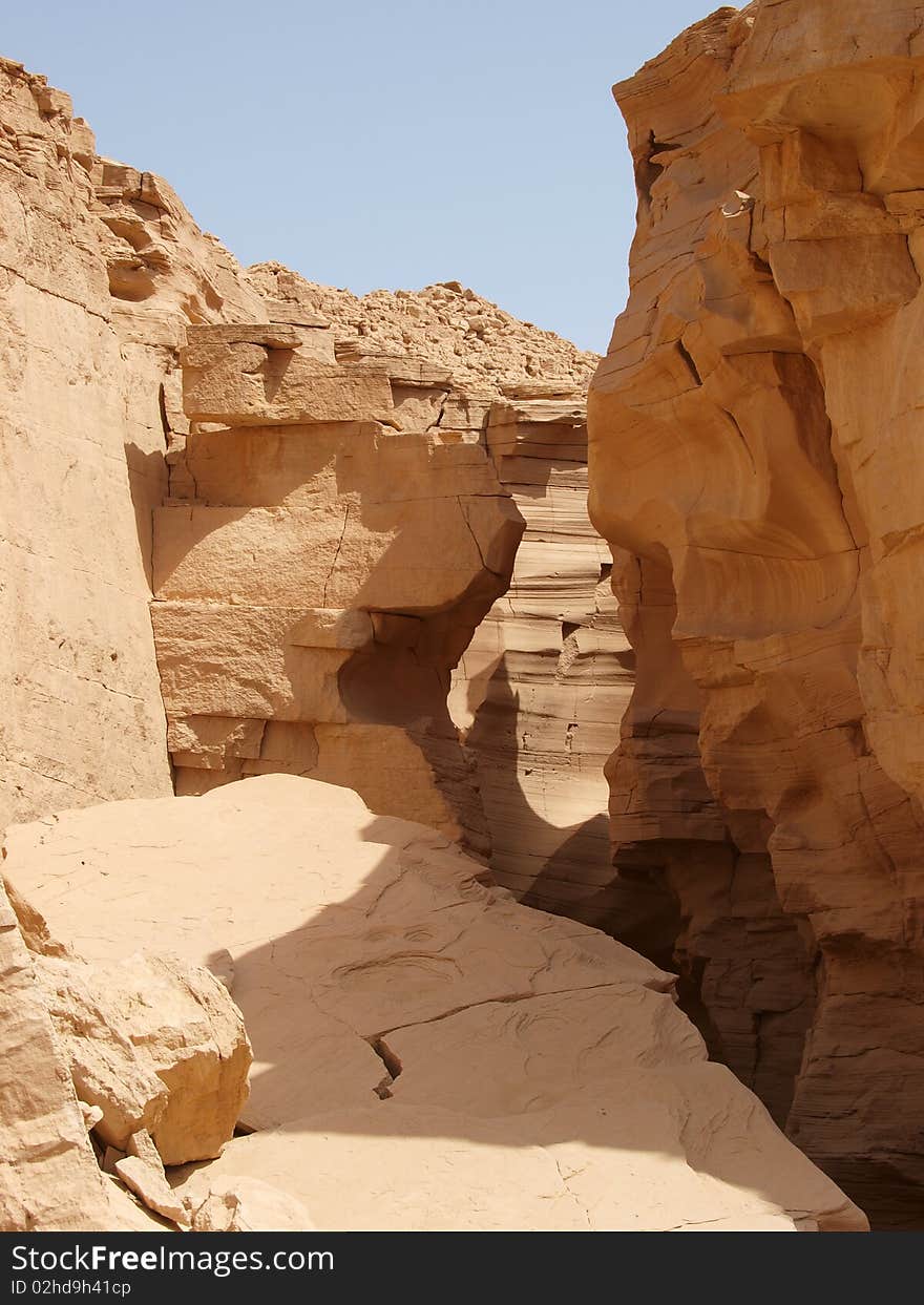 Limestone canyon in Sinai Peninsula