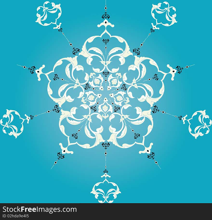 Traditional Ottoman Turkish Tile Illustration