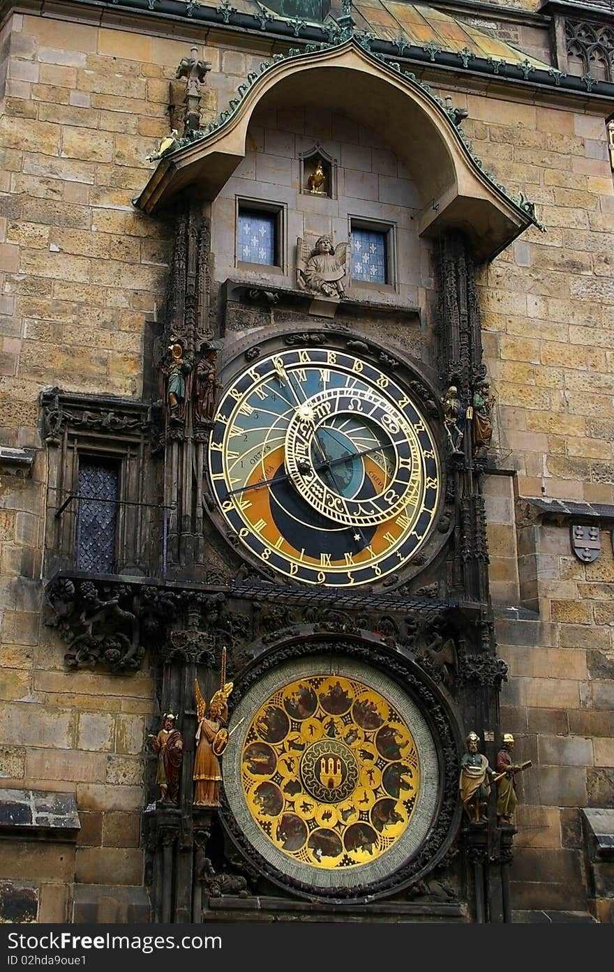 The famous astrological clock in the old town square prague. The famous astrological clock in the old town square prague