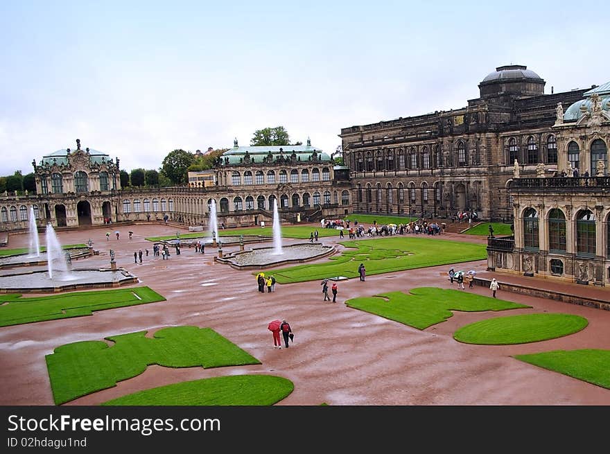 Zwinger Museum  athedral and castle in Dresden. Zwinger Museum  athedral and castle in Dresden