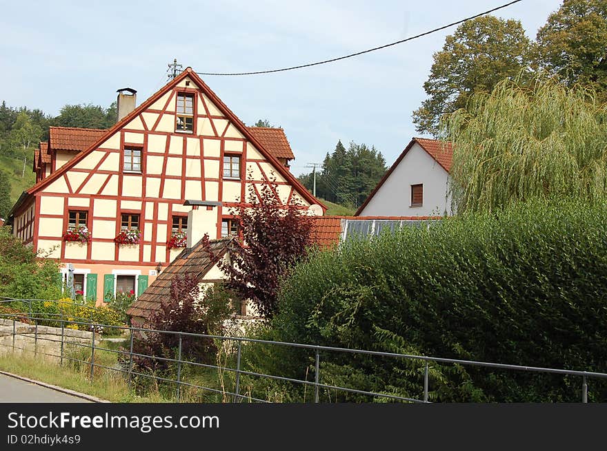 The old half timbered house. The old half timbered house