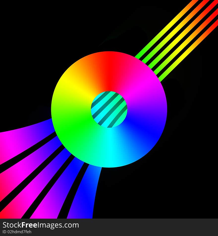 CD - Cover on black background with colorful strips