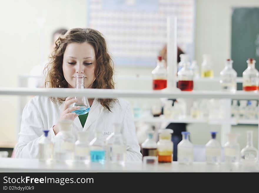 Young woman in lab