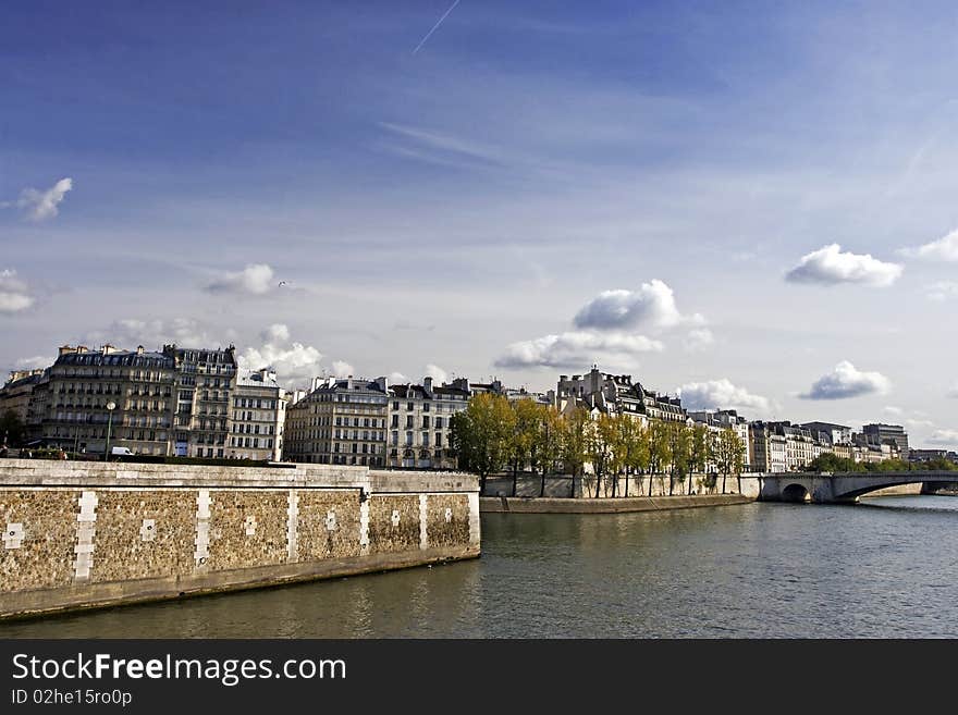 Scene  of the Seine river,paris