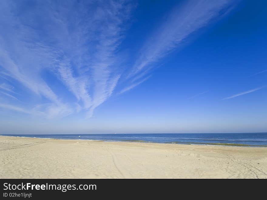 View of the coast from the north sea. View of the coast from the north sea