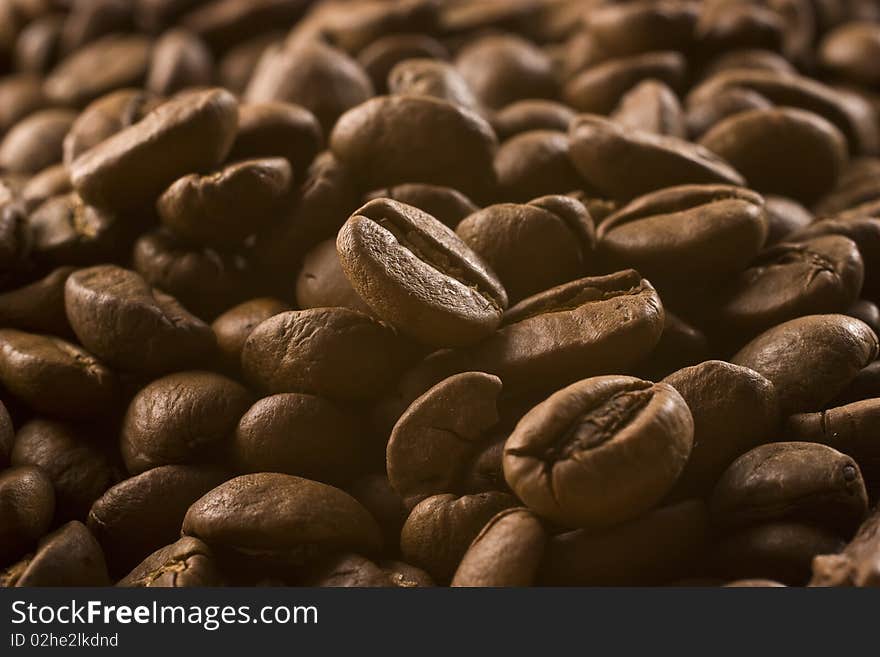 Coffee Beans Being Shoot In Macro