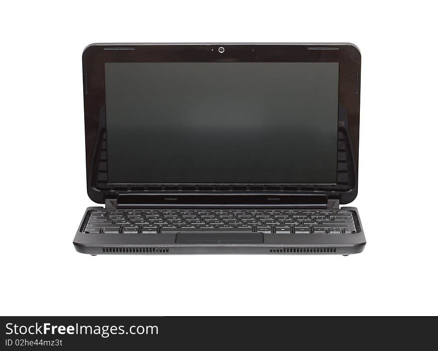 Modern black laptop isolated on white background with clipping path