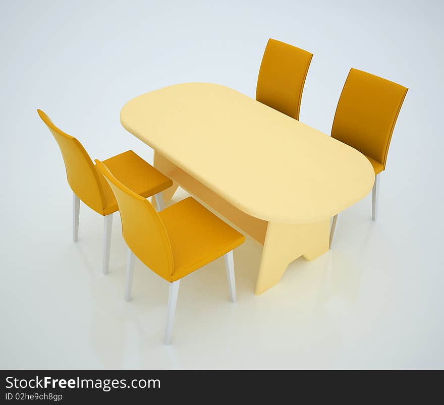 Dining table with four chairs