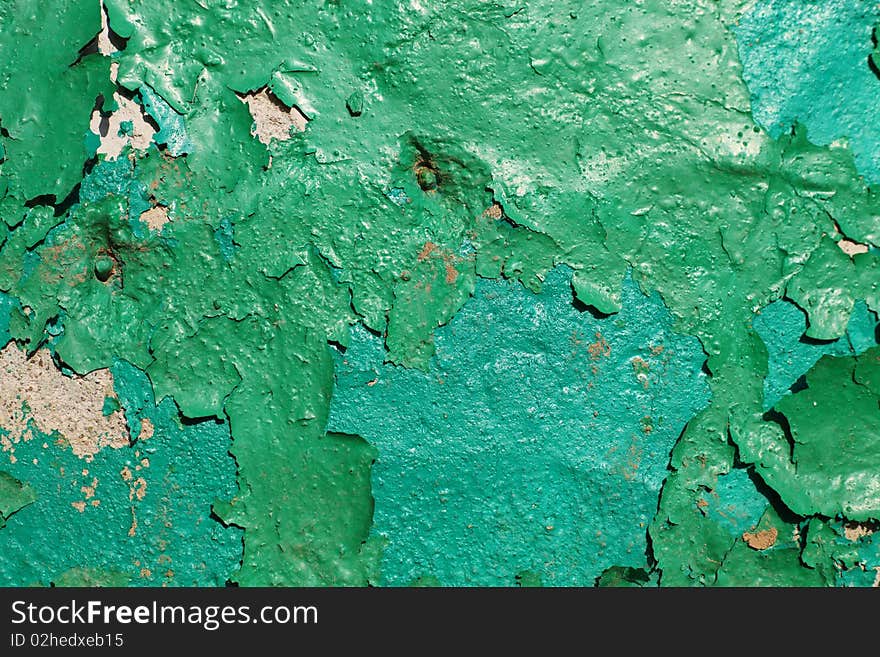 Texture of the old green paint