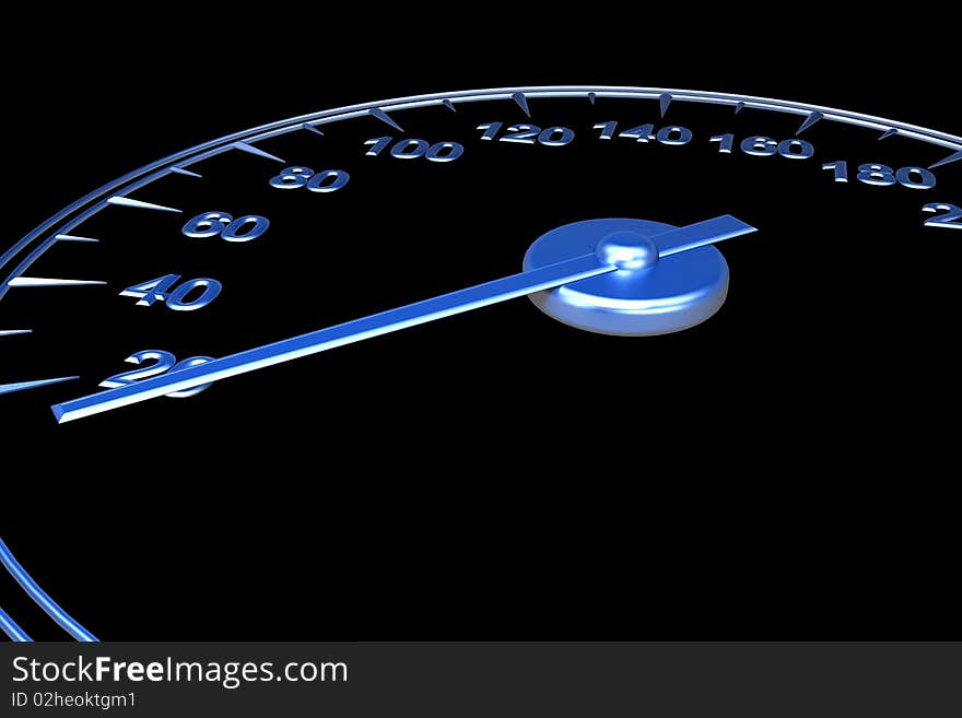 Abstract Speedometer. 3d render on black