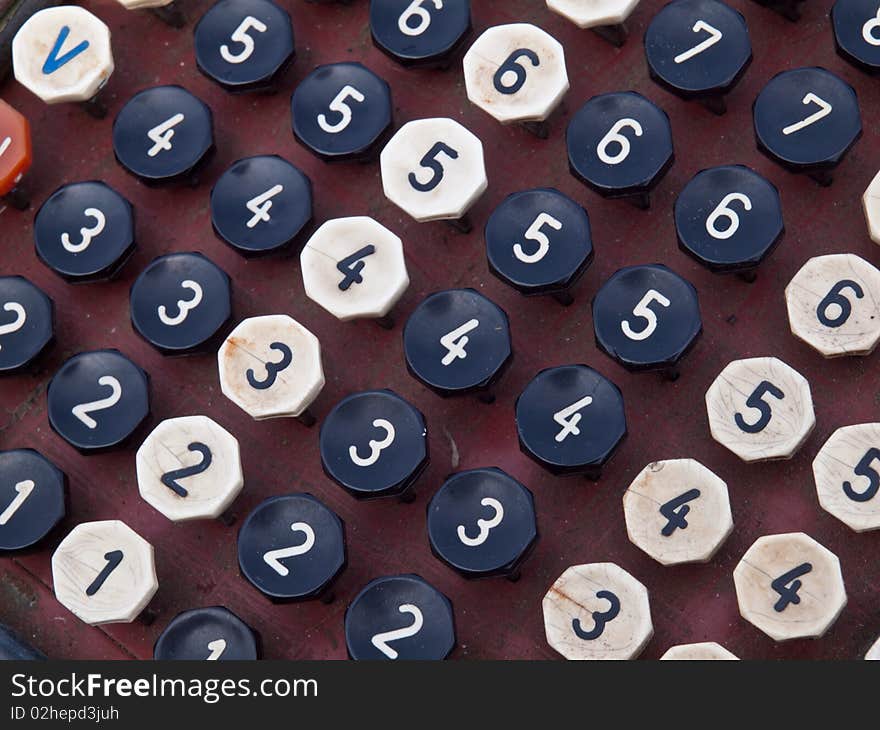 Numeric keyboard from vintage cash register. Numeric keyboard from vintage cash register.