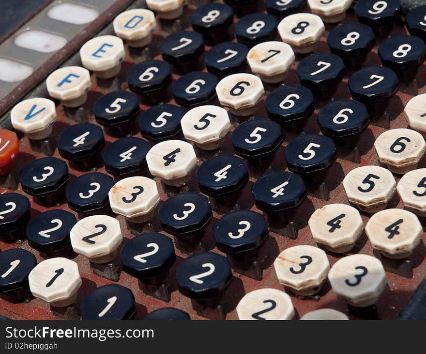 Numeric keyboard from vintage cash register. Numeric keyboard from vintage cash register.