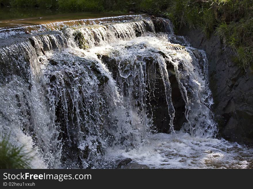 Waterfall in czech chateau park