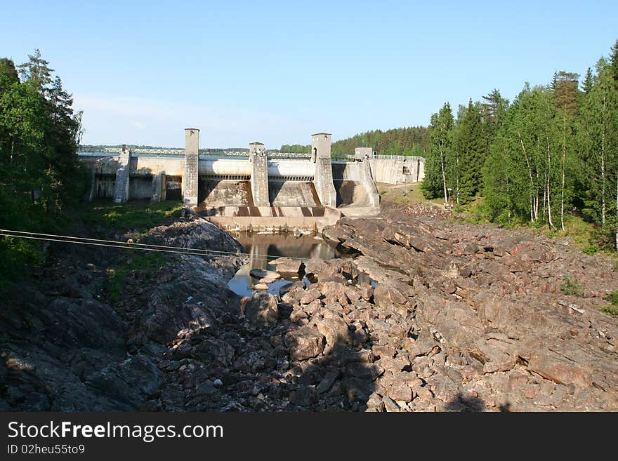 Hydroelectric power station in Imatra - Imatrankoski, Finland.