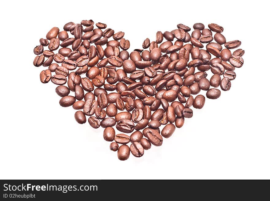 Coffee beans heart