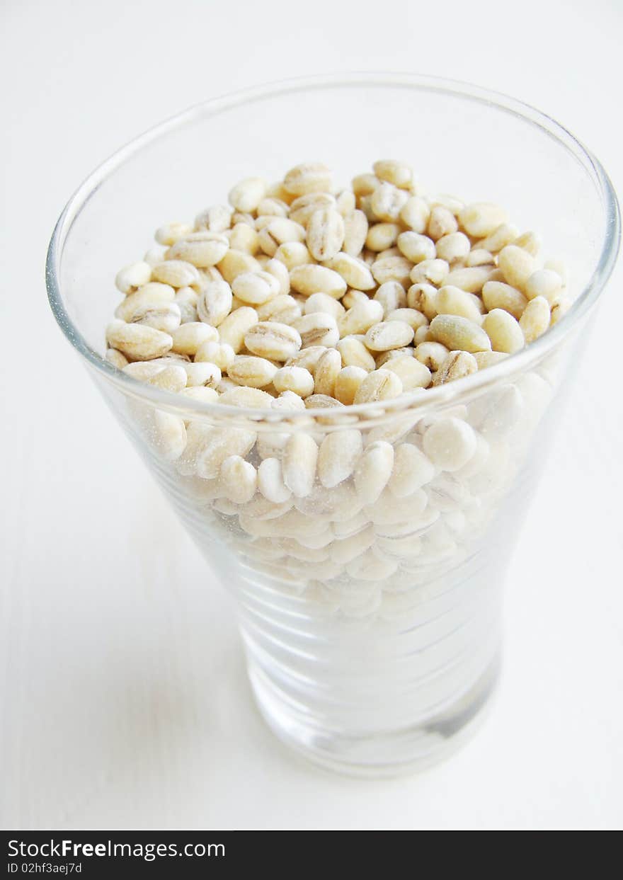 Pearl barley in a glass