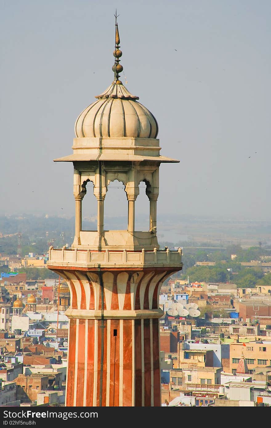 Minaret at Jama Masjid in Delhi, India